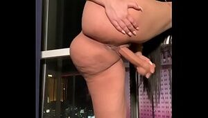 Sexy Latina fucking herself with dildo