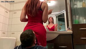 Mistress Sofi in Red Dress Use Chair Slave - Ignore Facesitting Femdom (Preview)